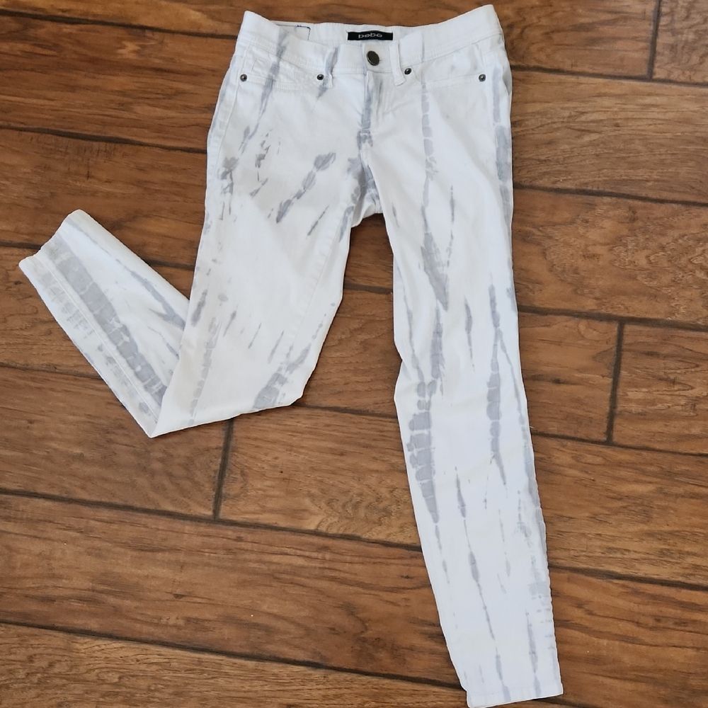 bebe  Size 25 White And Gray Skinny Jeans